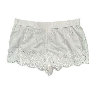 Shabby Chic Womens Eyelet Lace Shorts Size L Cottagecore Boho Preppy Coquette